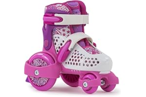 SFR Stomper Children's Adjustable Quad Skates, Unisex, 4 Size Adjustable To Grow With Your Child's Shoe Size, Larger Rear Wheels For Stability