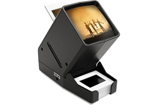 DigitConvert Visionneuse de diapositives 35 mm, grossissement x3, alimentation USB/piles (4 AA incluses)