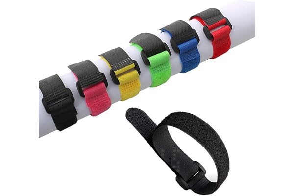 Aiqeer 30 st 20 cm färgglada kabelremmar, återanvändbara buntband, multifunktionskrok och ögla säkringsremmar, för kabelhante