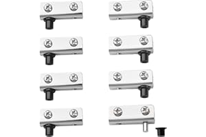 UFURMATE Lot de 8 Charnières Pivotantes sans Cadre pour Porte en Verre avec Broche Réglable en Fer pour Porte en Verre de 3 à 6 mm
