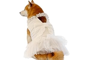 UOSIA Formelles Hundekleid für große Hunde, Brautjungfer, Geburtstag, Party, Tutu-Kleid mit Tüllspitze und Schleife, Dekor, Sommer, Haustier-Prinzessinnen-Kostüm für Hündinnen, Größe XL
