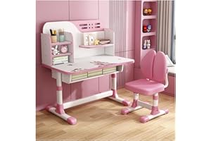 SINBINTA Kinder-Schreibtisch- und Stuhl-Set, höhenverstellbar, für Kinder, goldener Abstand zur Vermeidung von Kurzsichtigkeit, verbreiterter Schreibtisch, Cartoon-Muster, Schreibtisch für Jungen und