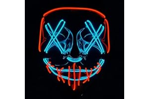 WUJUN Glühende Halloween Maske Lustige Grimasse Cosplay Party Karneval LED Beleuchtung Halloween Masken Draht Licht Dekoration
