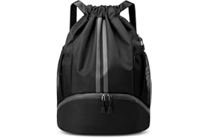 GAOHUI Drawstring Bags, Waterproof Backpack Swimming Bag for Kids, Gym Bag With Shoe Compartment, PE Sports Bag For Sports School Beach Holidays Swimming Travel