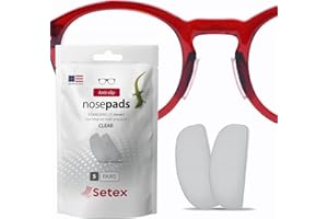 ‎SETEX Setex Gecko Grip Brillen-Nasenpads (5 transparente Paare) – Anti-Rutsch-Nasenpads für Brillen, Mikrostrukturierte Fasern, Ultraweicher Selbstklebekleber, 1 x 7 x 16 mm