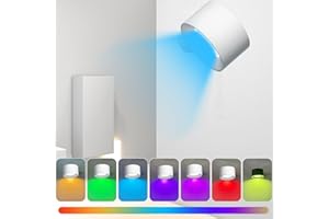 Oskuglin Wandleuchte Innen, Wandlampe, LED-Wandleuchten, 360° Drehbare Touch Control Wandlampen, LED Dimmbar für Wohnzimmer Schlafzimmer Flur Kabellose Wandleuchten Treppenhaus für Wohnzimmer (Weiß)