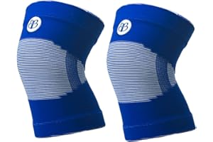BB BANBROKEN BANBROKEN Rodilleras de compresión de alta resistencia con soporte fuerte para la rodilla para levantamiento de pesas, rodilleras de tejido transpirable de alto rendimiento, unisex (AZUL, X-Large)