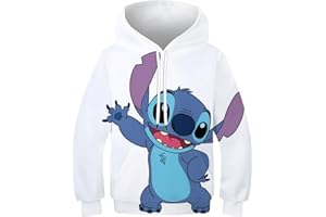 YILILK Impression 3D Printemps Automne Enfants Lilo & Stitch Sweats À Capuche Enfants Dessin Animé Sweats Sudadera Garçons Filles Enfant en Bas Âge Graphique Pulls Hauts