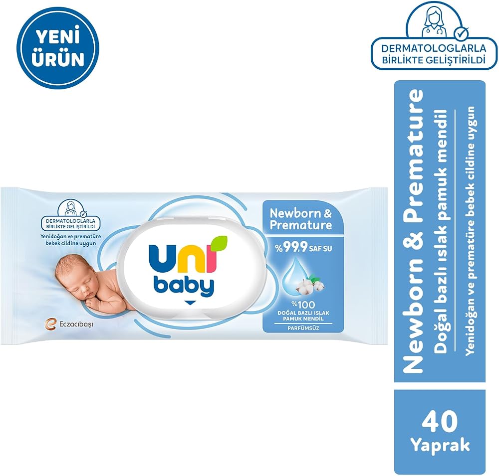 Uni Baby Newborn & Premature Islak Mendil 12x40