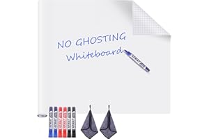 ‎AFMAT AFMAT Whiteboard Folie Rolle,183 x 122 cm,Großflächig Abwischbare, Whiteboard Folie Selbstklebend für Büro, Zuhause & Schule, kein Geisterbild nach 60 Tagen, 6 viel bessere Marker