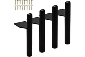 Btowin 7 inch Metal Furniture Legs, 4Pcs Modern Tapered Side-Mounted DIY Furniture Replacement Feet Black for Cabinet Dresser TV Stand Coffee Table