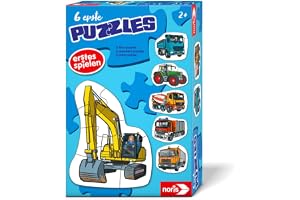 Noris 606012167 – 6 första pussel: Fordon (pussel från 3 år) – barnpussel med traktor och Co. 6 pussel med 2-5 stora delar va