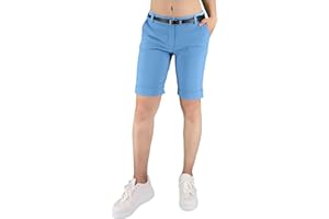 JOPHY & CO. Pantalón de Mujer, Bermuda con cinturón y Bolsillos (cód. 3009)