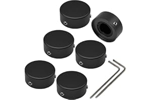 SOLUTEK Footswitch Topper Guitar Pedal Button Caps with 3 Set Screws and Protective Fitting Increasing Accuracy,Comfort for Common Switches diameter of 3/8"| SOLUTEK BUTTONS V1 6Pcs Black