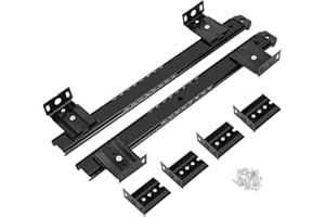 ANGGREK Ball Bearing Runners 22.8inch Keyboard Shelf Runners Adjustable Under Desk Computer Slides with Screw