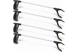 ZOPPER Litter Picker 4x 76cm - Handy & Grip Reaching Rubbish Pick Up Tool with Magnetic Tip for Volunteers, Schools, Workplaces & Environmental Projects - Family Value Pack with Storage Loops
