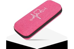 WYTINO Custodia per stetoscopio, custodia per custodia da viaggio in stetoscopio multifunzionale Custodia per custodia con tasca a rete per protezione stetoscopio(Rosa rossa)