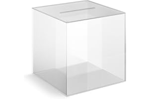‎EH DESIGN EH Design Spendenbox aus robustem Acryl – 20 x 20 x 20 – Transparente Acrylglas Box – Spendendose für Benefizveranstaltungen, Straßenfeste & Hochzeiten – Made in DE