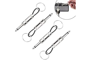 ZARADU Porte-clé Mural Marshall Acier Inoxydable Crochets de Porte-clés Muraux,JCM800 Crochets de clés d'ampli Guitare(4 Pièces guitare connecteur porte-clés)