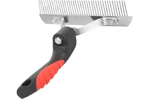Happyyami Horse Grooming Rake with Rubber Handle Durable Metal Comb for Removing Shedding Hair and Mud Suitable for Horses Cattle Livestock 7.1X6.2X2.4 Inch
