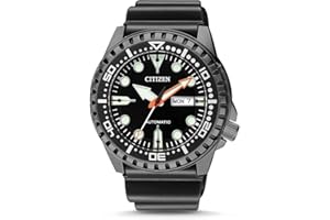 Citizen Męski analogowy automatyczny zegarek na rękę, czarny, bransoletka