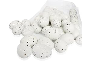 Yisscen Uova di Pasqua Decorative, 50 Uova di Pasqua In Plastica, Uova di Pasqua da Appendere, Addobbi Pasquali, Gioco di Caccia alle Uova di Pasqua, 4 x 3 cm