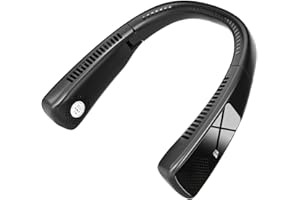 Jialexin Nackenventilator-Neck Fan, Tragbarer, 5000mAh Faltbarer Halsventilatoren,for Women&Men, Neck Usb Rehargeable Travel Sports Outdoor Indoor (Black)