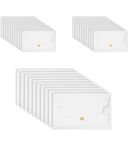 Carte Cadeau 30 Enveloppes Bordure Dorée 32 Feuilles Papier à Lettres - Format Rabat En V - Pour Invitations, Cartes De Vœux, Mariage - Autocollant Cartelerie Cadeaux événements