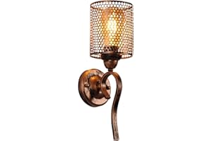 AIRTWESD Appliques da parete rustiche vintage Retro Metal Paint colore Lampada da comodino per ristorante bar camera da letto (nessuna lampadina)