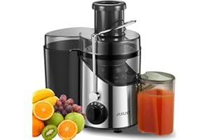 Juicer Machines Juilist, Centrifugal Juicers Max Power 900W, Juicers Whole Vegetables and Fruit with 3-Inch Mouth Food Chute, 3-Speed Setting, 400W Motor, Brush for Easy Cleaning, BPA-Free