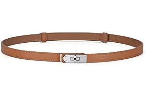 HATOFES Damski wąski skórzany pasek klasyczny stop skręt zamek damski regulowany skórzany pasek wąski cienki pas biodrowy pas dekoracyjny pasek do dżinsów sukienki modne spodnie płaszcz