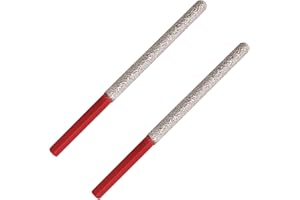 FOCSTOL Diamond Mortar Raking Bit - 2pcs 7.2mm x 74mm Diamond Mortar Router with Round Shank for Mortar Raking Tuck Pointing Masonry Brick Removal