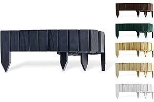 Floranica Rollborder II Recinzione in Legno Flessibile 203cm Altezza: 30cm Antracite Impregnato Pino Bordatura per Prati Palizzata Recinto per aiuol Giardini frutteti o sentieri