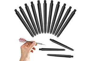 DURANTEY 100 PCS Plastic Dart Shafts Nylon Dart Stems Black Darts Corner Short Dart Stems Threaded Dart Pole Rod Darts Accessories with Standard 2BA Screw Thread for Throwing Darts, Black