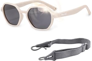 Maesy Occhiali da Sole per Bambina, 1-3 Anni, Protezione Polarizzata UV400, Montatura Flessibile e Pieghevole, Cinturino Elastico Regolabile, Occhiali da Sole Sicuri e Comodi per Bambino, Yana