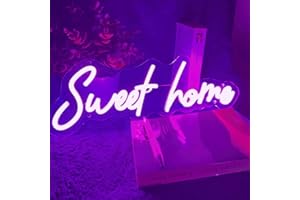 My Little Present Enseigne Lumineuse Néon Led, 14 messages clé en main, alimentée par USB pour Décoration Interieur Chambre Maison Appartement (Sweet Home Rose)