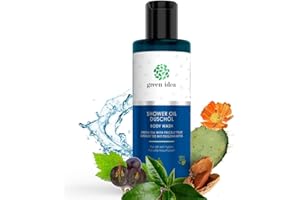 ‎GREEN IDEA Green idea - Duschöl natürlich – für trockene Haut - Grüntee mit Opuncia | sanft, für empfindliche Haut, mit Traubenkernöl | frischer Duft | VEGAN | kein SLES 200 ml