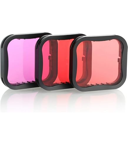 Filtri Subacquei Per Action Cam - Set 3 Lenti Rosso/Rosa/Viola - Correzione Colori Per Immersioni E Snorkeling - Foto 2