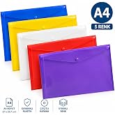 hi7 A4 &Ccedil;ıt&ccedil;ıtlı Zarf Dosya 5 Renk | 5 Renk, Zarf Dosya