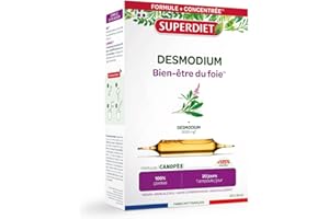 SUPERDIET – DESMODIUM - Bien-être du foie –Bien-être du foie, Draineur hépathique - Phytothérapie-Fabrication Française-20 ampoules 10 ml