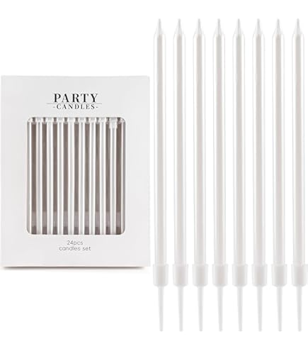 24 Bougies D'anniversaire Bleues, Blanches Et Argentées 7 Cm - Vegaooparty