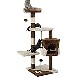 lionto Tiragraffi per Gatto Albero Tiragraffi Gatto Gioco Giocattolo Gatti Altezza 112 cm, Marrone/Beige
