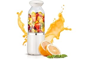 BENSS Mixer Smoothie Maker, Mini Mixer to Go,Shake Mixer, Portable Blender, Blender elektrisch, Kunststoff-Flasche 500ml, BPA-frei, White