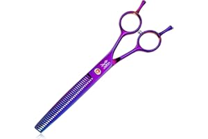 JASON 7.5" Tijeras de afeitar para perros - Profesional de adelgazamiento tijeras para perros con 36 dientes de acero inoxidable japonés tijeras de piel para perros gatos, púrpura