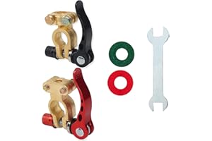 Amfrpar 2 Piezas Bornes Bateria 12V/24V/60V Terminales de Batería Conectores Abrazaderas Bornes de Batería de Coche Positivo y Negativo Tipo SAE/JIS A Conector para Coches Camiones Autobuses Caravana