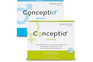 GRANIONS DUO CONCEPTIO HOMME & FEMME | Fertilités masculine et féminine | Contribue à la fertilité et la reproduction du couple | Vitamines, Acides aminés, DHA, Oligoéléments | Programme de 30 jours
