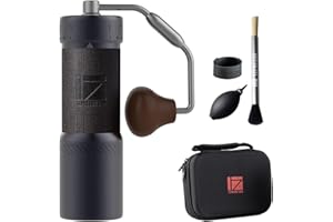 1Zpresso J-Ultra Manual Coffee Grinder Iron Gray, Conical Burr, Foldable Handle, Magnet Catch Cup Capacity 40g, Numerical Adjustable Finely Setting, Faster Grinding Efficiency Ideal for Espresso