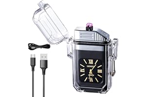 Acboor Mechero Electrico, USB Encendedor Recargable Tipo C Impermeable para Camping Senderismo Equipo de Supervivencia Regalos para Hombre Mujer