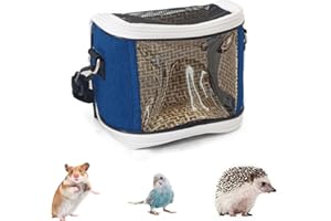 HELWEET Bird Travel Carrier, Bird Travel Bag, Bird Carrier, Bird Parrot Backpack, Parrot Travel Cage, Lightweight, Easy to Carry, for Parrot Parakeet Mini Animals for Travel Hiking Camping, 16CM x 13CM x 9CM