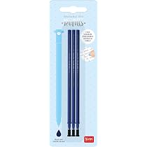 Refill Per Penna Gel Cancellabile, Set 3 Pezzi, Altezza 13 Cm Inchiostro Termosensibile Turchese Punta 07 Mm